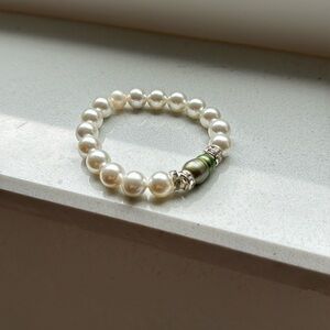 Unique, one of a kind, artisan made pearl bracelet